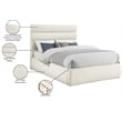Meridian Furniture Adam Cream Boucle Fabric King Bed