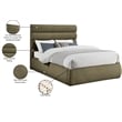 Meridian Furniture Adam Olive Boucle Fabric Full Bed