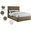 Meridian Furniture Adam Olive Boucle Fabric King Bed