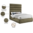 Meridian Furniture Adam Olive Boucle Fabric King Bed