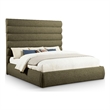 Meridian Furniture Adam Olive Boucle Fabric King Bed