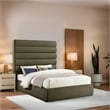 Meridian Furniture Adam Olive Boucle Fabric Queen Bed