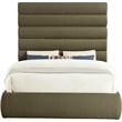 Meridian Furniture Adam Olive Boucle Fabric Queen Bed