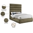 Meridian Furniture Adam Olive Boucle Fabric Queen Bed