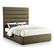 Meridian Furniture Adam Olive Boucle Fabric Queen Bed