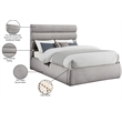 Meridian Furniture Adam Taupe Boucle Fabric Full Bed