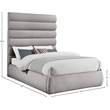 Meridian Furniture Adam Taupe Boucle Fabric Full Bed