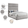 Meridian Furniture Adam Taupe Boucle Fabric Full Bed