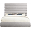 Meridian Furniture Adam Taupe Boucle Fabric King Bed