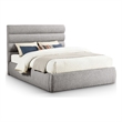 Meridian Furniture Adam Taupe Boucle Fabric Queen Bed