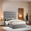Meridian Furniture Adam Taupe Boucle Fabric Queen Bed