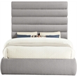 Meridian Furniture Adam Taupe Boucle Fabric Queen Bed