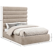 Meridian Furniture Adam Beige Chenille Fabric Full Bed