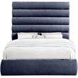 Meridian Furniture Adam Navy Chenille Fabric Queen Bed