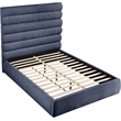 Meridian Furniture Adam Navy Chenille Fabric Queen Bed