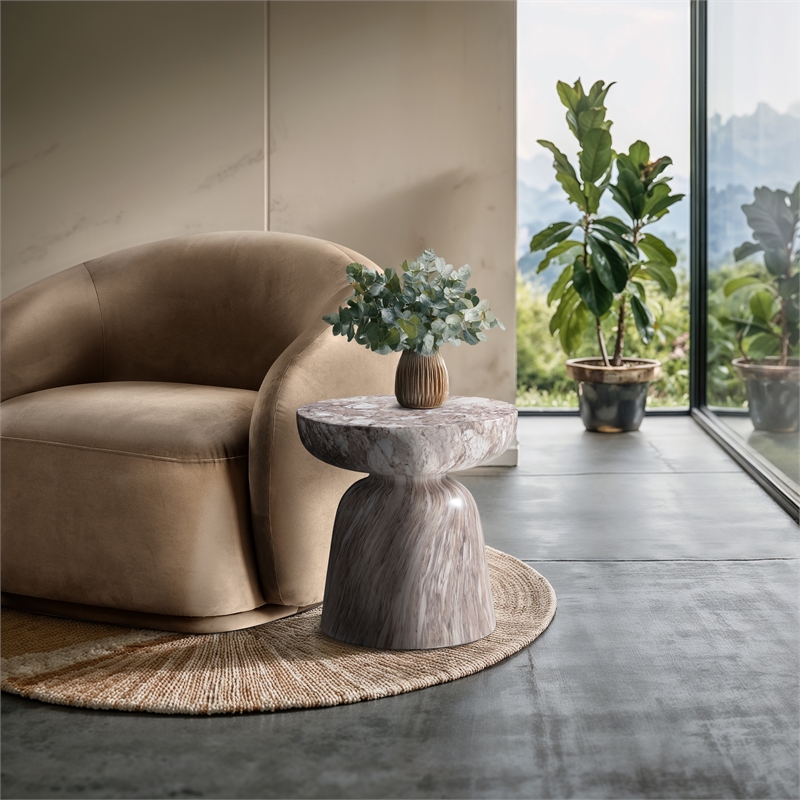 Meridian Furniture Avellino Brown Indoor/Outdoor Concrete End Table