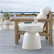 Meridian Furniture Avellino Off White Indoor/Outdoor Concrete End Table