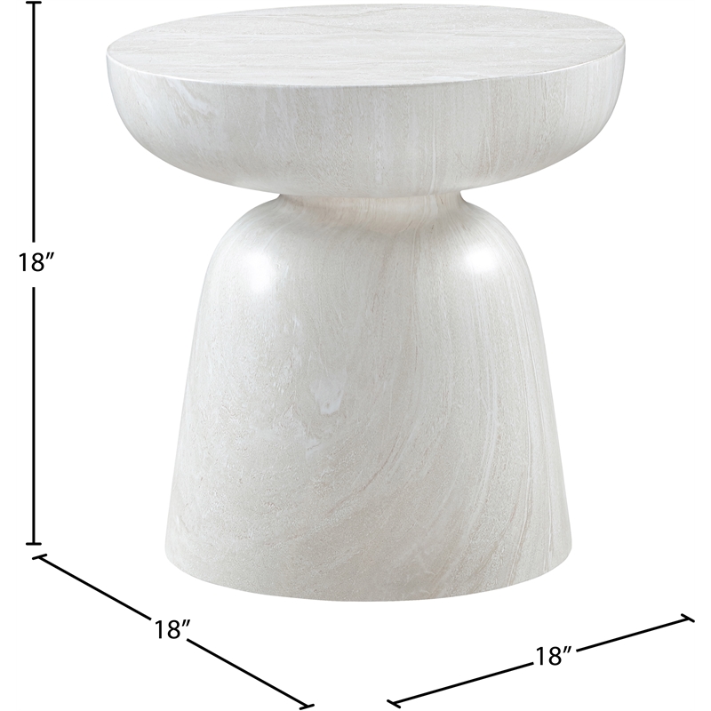 Meridian Furniture Avellino Off White Indoor/Outdoor Concrete End Table