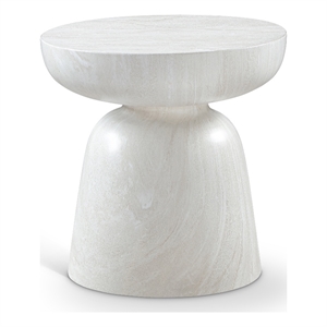 Meridian Furniture Avellino Off White Indoor/Outdoor Concrete End Table