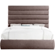 Meridian Furniture Adam Brown Linen Textured Fabric King Bed