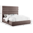 Meridian Furniture Adam Brown Linen Textured Fabric King Bed