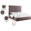 Meridian Furniture Adam Brown Linen Textured Fabric King Bed