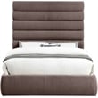 Meridian Furniture Adam Brown Linen Textured Fabric Queen Bed