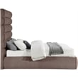 Meridian Furniture Adam Brown Linen Textured Fabric Queen Bed