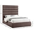 Meridian Furniture Adam Brown Linen Textured Fabric Queen Bed