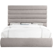Meridian Furniture Adam Taupe Linen Textured Fabric King Bed