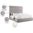 Meridian Furniture Adam Taupe Linen Textured Fabric King Bed
