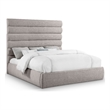 Meridian Furniture Adam Taupe Linen Textured Fabric King Bed