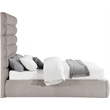 Meridian Furniture Adam Taupe Linen Textured Fabric Queen Bed