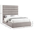 Meridian Furniture Adam Taupe Linen Textured Fabric Queen Bed