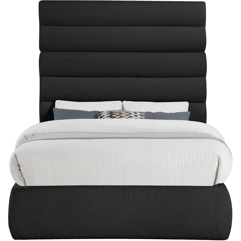 Meridian Furniture Adam Black Boucle Fabric Full Bed