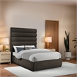 Meridian Furniture Adam Brown Boucle Fabric Full Bed