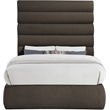 Meridian Furniture Adam Brown Boucle Fabric Full Bed