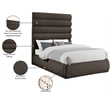 Meridian Furniture Adam Brown Boucle Fabric Queen Bed