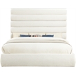 Meridian Furniture Adam Cream Boucle Fabric King Bed
