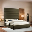 Meridian Furniture Adam Olive Boucle Fabric King Bed