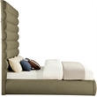 Meridian Furniture Adam Olive Boucle Fabric King Bed
