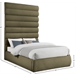 Meridian Furniture Adam Olive Boucle Fabric King Bed