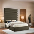 Meridian Furniture Adam Olive Boucle Fabric Queen Bed