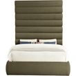 Meridian Furniture Adam Olive Boucle Fabric Queen Bed