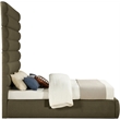 Meridian Furniture Adam Olive Boucle Fabric Queen Bed