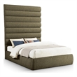 Meridian Furniture Adam Olive Boucle Fabric Queen Bed