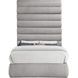 Meridian Furniture Adam Taupe Boucle Fabric Full Bed
