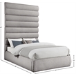 Meridian Furniture Adam Taupe Boucle Fabric Full Bed