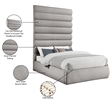 Meridian Furniture Adam Taupe Boucle Fabric Full Bed