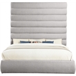 Meridian Furniture Adam Taupe Boucle Fabric King Bed